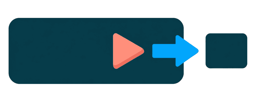 Illustration: a wide video frame with an arrow pointing to a much smaller copy of it