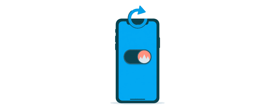 Illustration: a phone under a circular update arrow, with one switch beside a photo icon on its screen