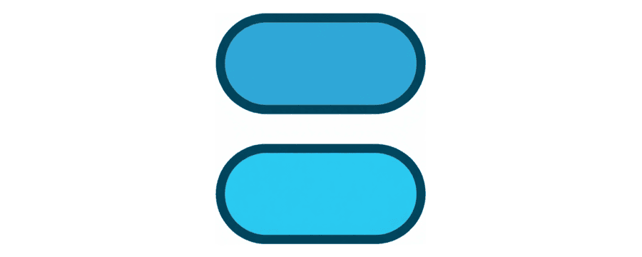 Illustration: two rounded toggle switches stacked one above the other, both blue