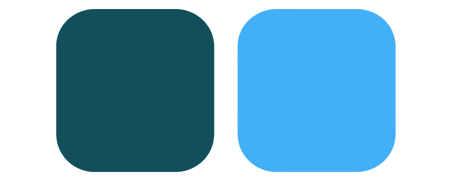Illustration: two identical rounded squares side by side, one navy and one bright blue