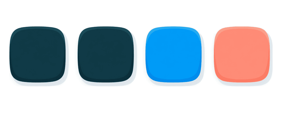 Illustration: four rounded app tiles lying flat in a row, with a wide empty gap at the end of the row