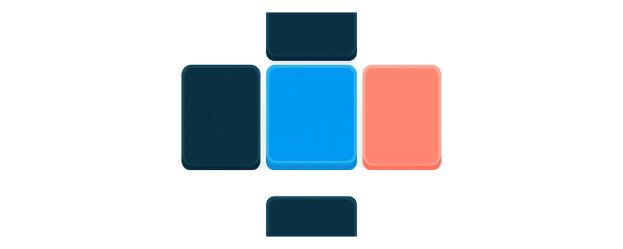 Illustration: a vertical column of three navy device tiles, with a wide empty gap below them